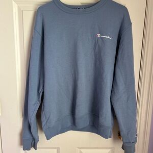 Champion Blue Crewneck Sweater Classic Design